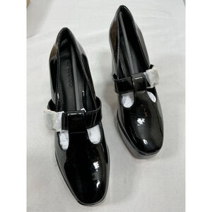 Womans New In Box Coutgo Mary Jane T-strap Chunky Platform Dress Heels 9 Black